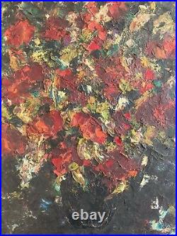 Très Belle Peinture 1940 Huile Sur Toile Bouquet Fleur Fleurs Vase Henry D'Anty