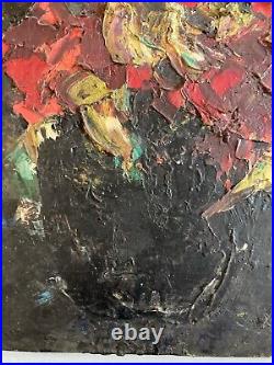 Très Belle Peinture 1940 Huile Sur Toile Bouquet Fleur Fleurs Vase Henry D'Anty