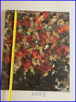 Très Belle Peinture 1940 Huile Sur Toile Bouquet Fleur Fleurs Vase Henry D'Anty