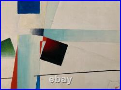 Très Belle Peinture 2006 huile sur toile à identifier constructivisme, abstrait