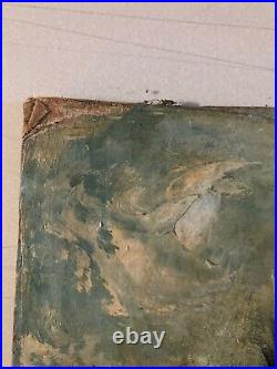 Très Belle Peinture Bord De Mer Huile Sur Toile Sur Carton Impressionniste XIXe