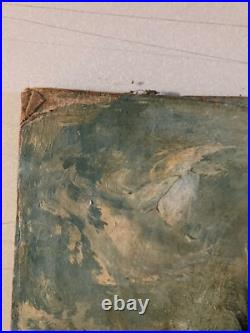 Très Belle Peinture Bord De Mer Huile Sur Toile Sur Carton Impressionniste XIXe