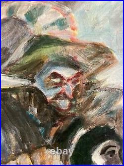 Très Belle Peinture Huile Sur Toile 2002 Carnaval De Venise Jean François Houdin