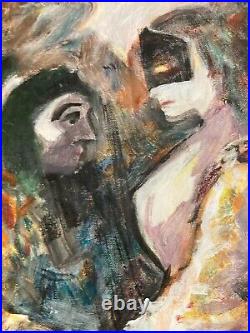 Très Belle Peinture Huile Sur Toile 2002 Carnaval De Venise Jean François Houdin