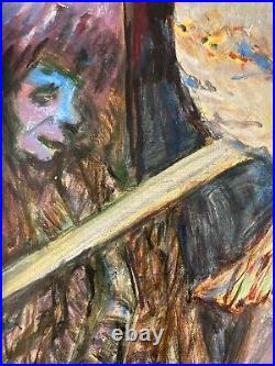 Très Belle Peinture Huile Sur Toile 2002 Carnaval De Venise Jean François Houdin