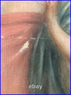 Très Belle Peinture Huile sur Toile femme portrait À L Ombrelle 1900 No Renoir