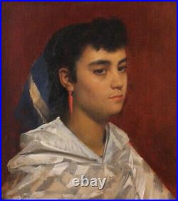 Très beau portrait d'une jeune italienne vers 1860