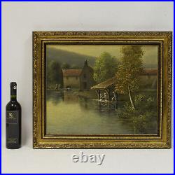 Vers 1900-1920 Peinture ancienne à l'huile Paysage 66x56 cm