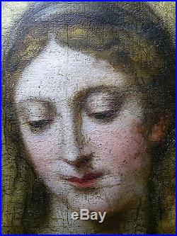 XVIIe XVIIIe Huile sur Toile VIERGE Christ ITALIE 17th 18th century oil on canva