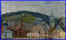Yachts Marine Antique Original Oil on Canvas Painting, Hand Made, Signed