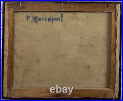 Yachts Marine Antique Original Oil on Canvas Painting, Hand Made, Signed
