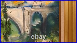Yvon Grac, huile sur toile le viaduc d'Annot signée peintre niçois